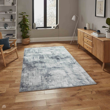 Rio G4719 Modern Abstract Distressed Lightweight Printed Polyester Flatweave Grey Rug-Think Rugs-Rug Love - The Most Loved Rug Store